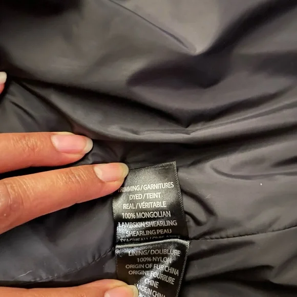 Charlotte Simone Black Puffer Coat with Pink Mongolian Fur Trim - Picture 6 of 16